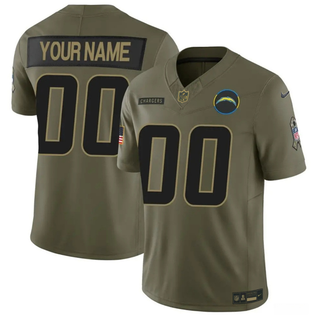 Los Angeles Chargers Active Player Custom Olive 2025 F.U.S.E. Salute to Service Limited Stitched Football Jersey Los Angeles Chargers Active Player Custom Olive 2025 F.U.S.E. Salute to Service Limited Stitched Football Jersey