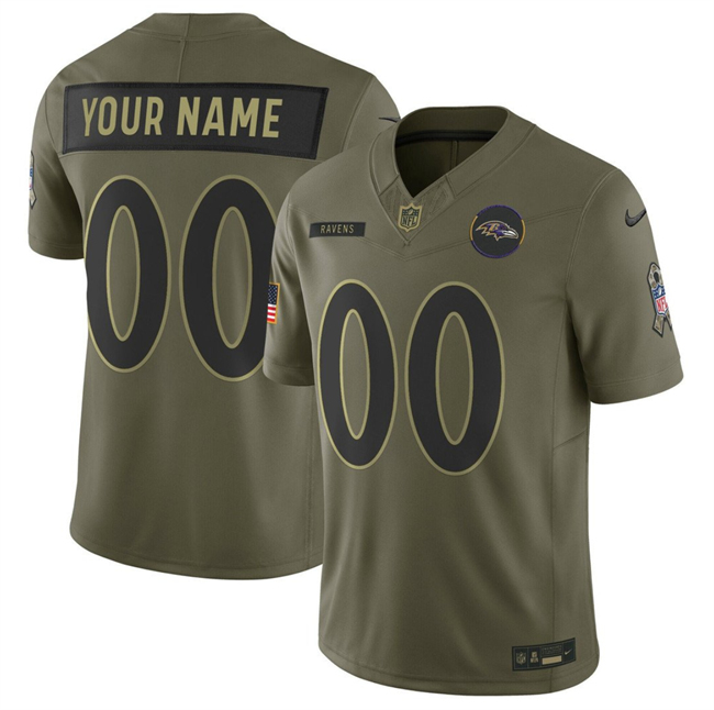 Baltimore Ravens Active Player Custom Olive 2025 F.U.S.E. Salute to Service Limited Football Jersey Baltimore Ravens Active Player Custom Olive 2025 F.U.S.E. Salute to Service Limited Football Jersey