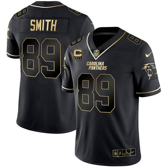 Carolina Panthers #89 Steve Smith Black Gold With 4-Star C Patch Vapor Limited Football Stitched Jersey  Carolina Panthers #89 Steve Smith Black Gold With 4-Star C Patch Vapor Limited Football Stitched Jersey
