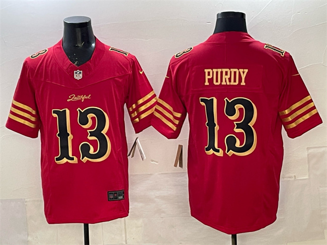 San Francisco 49ers #13 Brock Purdy Red Gold 2025 F.U.S.E. ??Rivalries?? Vapor Limited Football Stitched Jersey San Francisco 49ers #13 Brock Purdy Red Gold 2025 F.U.S.E. ??Rivalries?? Vapor Limited Football Stitched Jersey