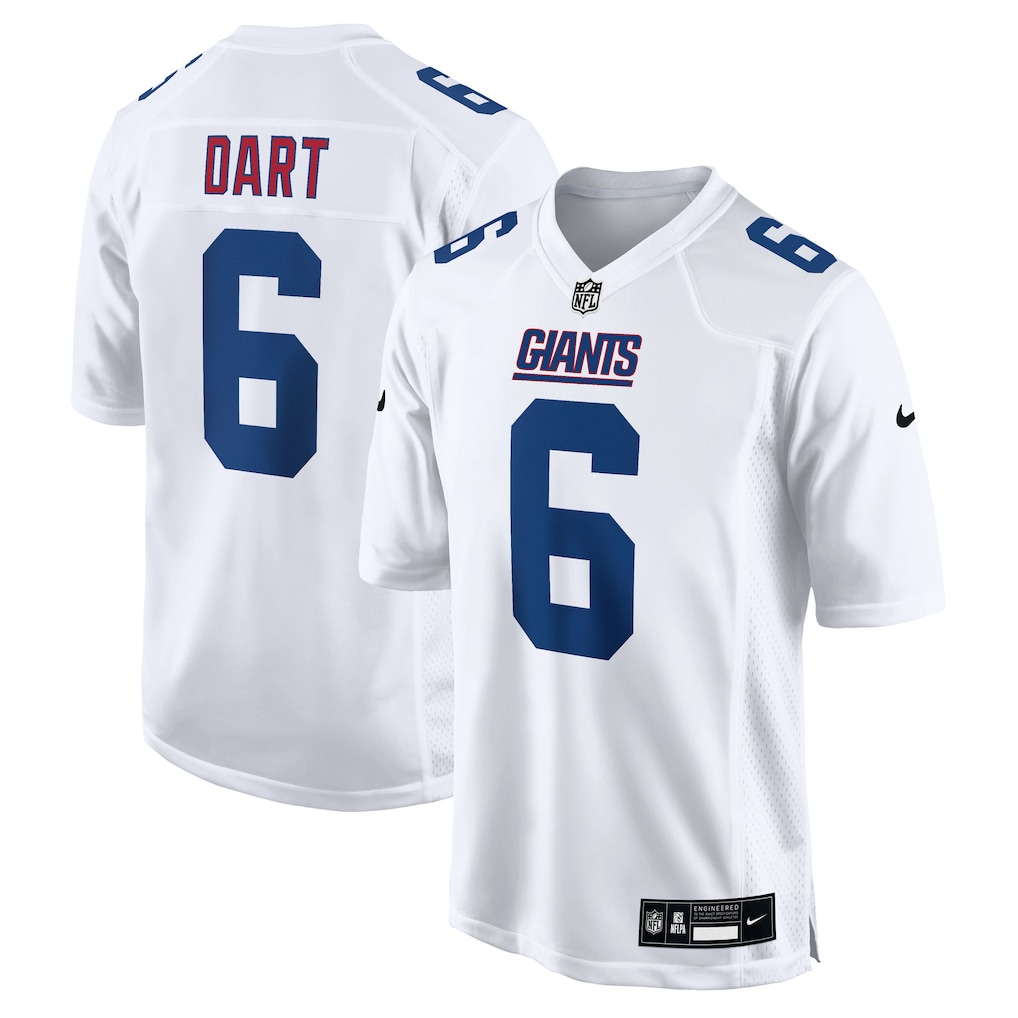 New York Giants #6 Jaxson Dart Tundra White Fashion Game Nike Jersey New York Giants #6 Jaxson Dart Tundra White Fashion Game Nike Jersey