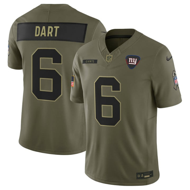New York Giants #6 Jaxson Dart Olive 2025 F.U.S.E. Salute to Service Limited Football Stitched Jersey New York Giants #6 Jaxson Dart Olive 2025 F.U.S.E. Salute to Service Limited Football Stitched Jersey