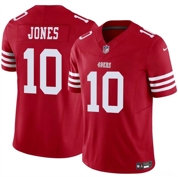 San Francisco 49ers #10 Mac Jones Red 2025 F.U.S.E. Vapor Untouchable Limited Football Stitched Jersey San Francisco 49ers #10 Mac Jones Red 2025 F.U.S.E. Vapor Untouchable Limited Football Stitched Jersey