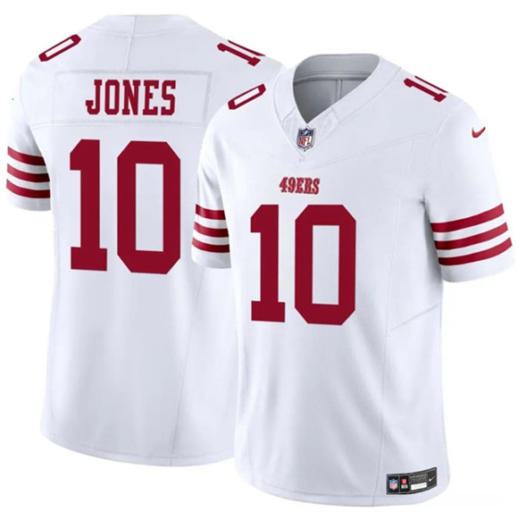 San Francisco 49ers #10 Mac Jones White 2025 F.U.S.E. Vapor Untouchable Limited Football Stitched Jersey San Francisco 49ers #10 Mac Jones White 2025 F.U.S.E. Vapor Untouchable Limited Football Stitched Jersey