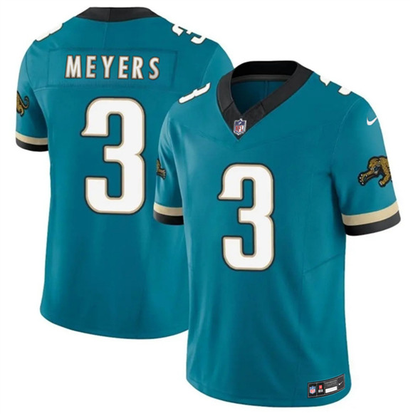 Jacksonville Jaguars #3 Jokobi Meyers Teal 2025 F.U.S.E. Prowler Throwback Vapor Limited Football Stitched Jersey Jacksonville Jaguars #3 Jokobi Meyers Teal 2025 F.U.S.E. Prowler Throwback Vapor Limited Football Stitched Jersey