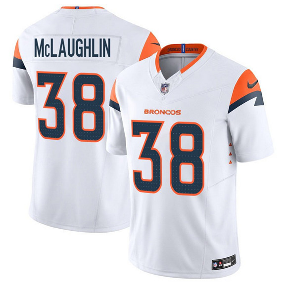Denver Broncos #38 Jaleel McLaughlin White 2025 F.U.S.E. Vapor Limited Football Stitched Jersey Denver Broncos #38 Jaleel McLaughlin White 2025 F.U.S.E. Vapor Limited Football Stitched Jersey