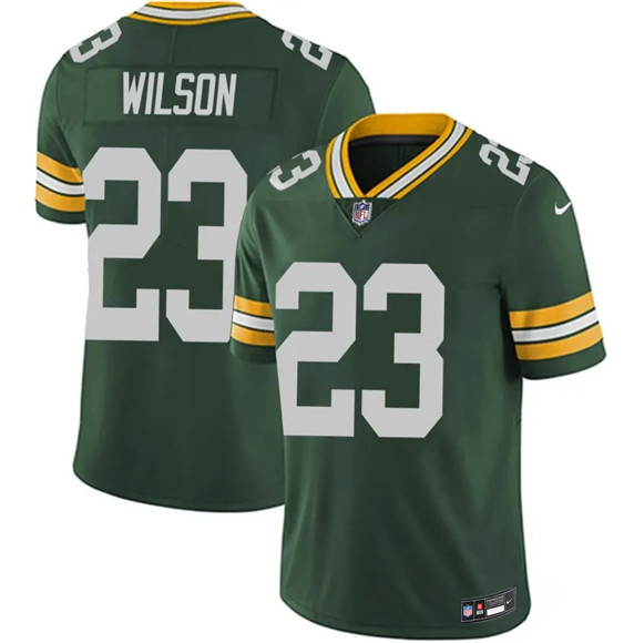 Green Bay Packers #23 Emanuel Wilson Green 2025 Vapor Untouchable Limited Football Stitched Jersey Green Bay Packers #23 Emanuel Wilson Green 2025 Vapor Untouchable Limited Football Stitched Jersey
