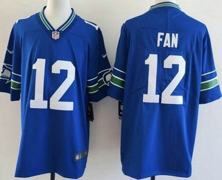 Seattle Seahawks #12 Fan Limited Blue Throwback Vapor Jersey Seattle Seahawks #12 Fan Limited Blue Throwback Vapor Jersey