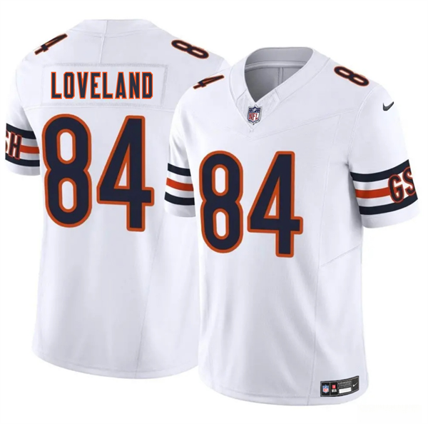 Chicago Bears #84 Colston Lovelandr White 2025 Draft F.U.S.E. Vapor Untouchable Limited Football Stitched Jersey