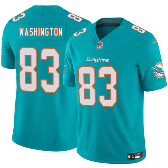 Miami Dolphins #83 Tahj Washington Aqua 2025 Draft F.U.S.E. Vapor Limited Football Stitched Jersey