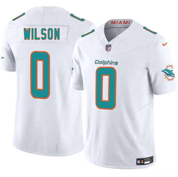 Miami Dolphins #0 Zach Wilson White 2025 Draft F.U.S.E. Vapor Limited Football Stitched Jersey