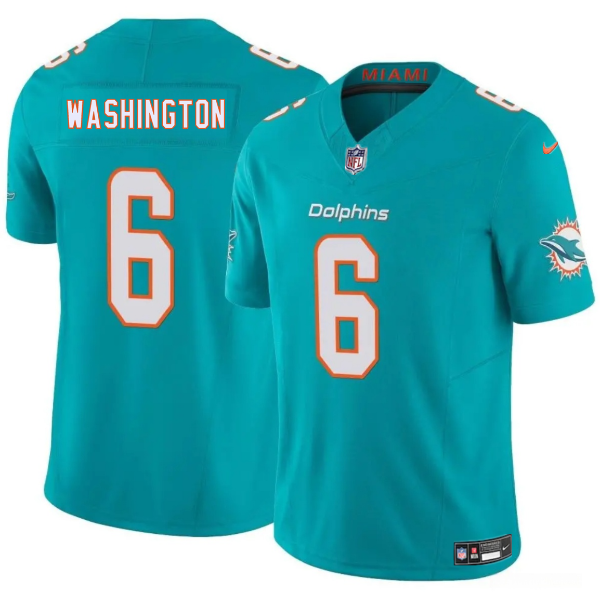 Miami Dolphins #6 Malik Washington Aqua 2025 Draft F.U.S.E. Vapor Limited Football Stitched Jersey