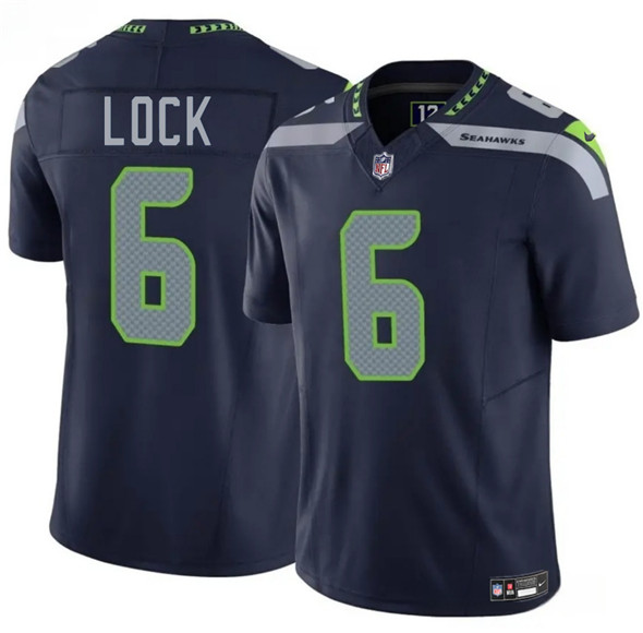 Seattle Seahawks #6 Drew Lock Navy 2025 F.U.S.E. Vapor Limited Football Stitched Jersey