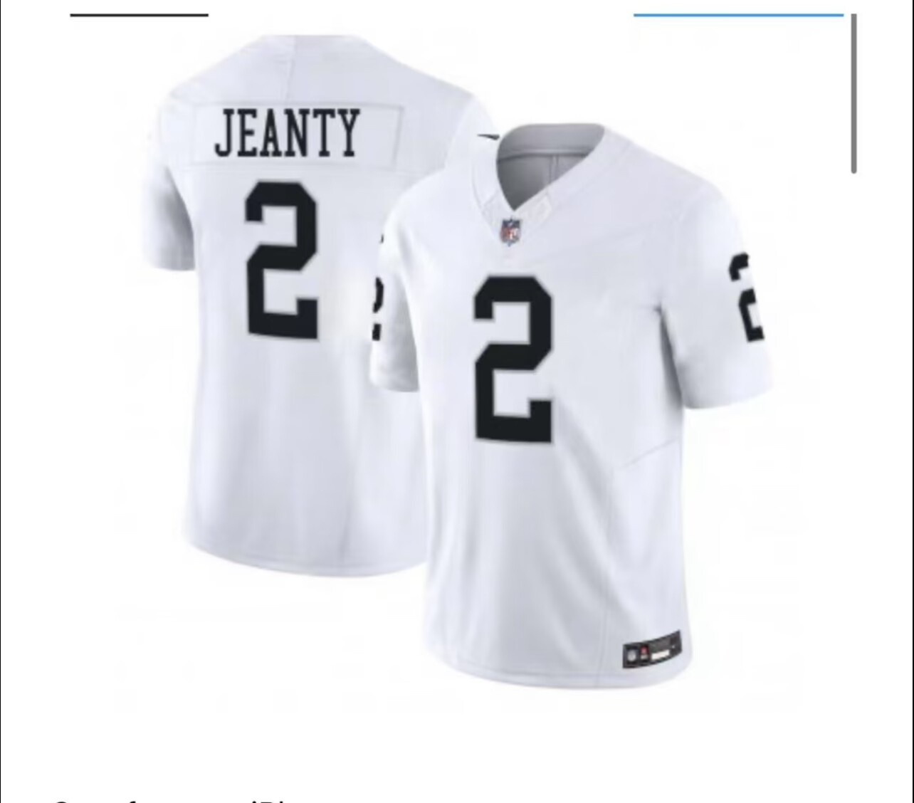 Las Vegas Raiders #2 Ashton Jeanty White 2025 F.U.S.E. Vapor Stitched Football Jersey