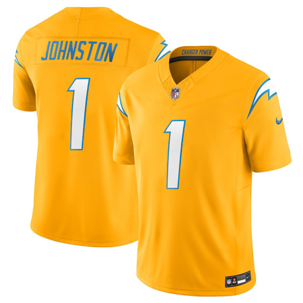 Los Angeles Chargers #1 Quentin Johnston Gold 2025 F.U.S.E. Alternate Vapor Limited Football Stitched Jersey Los Angeles Chargers #1 Quentin Johnston Gold 2025 F.U.S.E. Alternate Vapor Limited Football Stitched Jersey