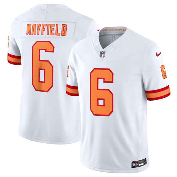 Tampa Bay Buccaneers #6 Baker Mayfield White 2025 F.U.S.E. Vapor Limited Football Stitched Jersey Tampa Bay Buccaneers #6 Baker Mayfield White 2025 F.U.S.E. Vapor Limited Football Stitched Jersey