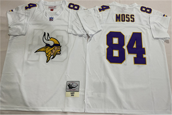 Minnesota Vikings #84 Randy Moss White Throwback Football Stitched Jersey Minnesota Vikings #84 Randy Moss White Throwback Football Stitched Jersey