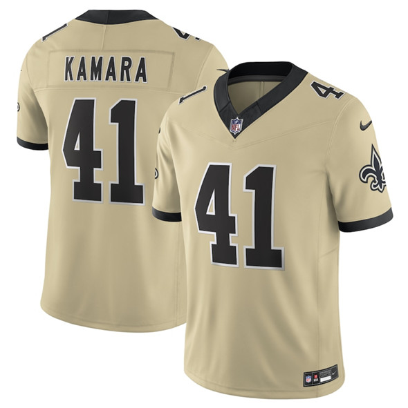 New Orleans Saints #41 Alvin Kamara Gold 2025 F.U.S.E. Alternate Vapor Limited Football Stitched Jersey New Orleans Saints #41 Alvin Kamara Gold 2025 F.U.S.E. Alternate Vapor Limited Football Stitched Jersey