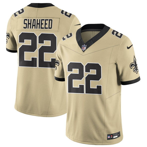 New Orleans Saints #22 Rashid Shaheed Gold 2025 F.U.S.E. Alternate Vapor Limited Football Stitched Jersey New Orleans Saints #22 Rashid Shaheed Gold 2025 F.U.S.E. Alternate Vapor Limited Football Stitched Jersey