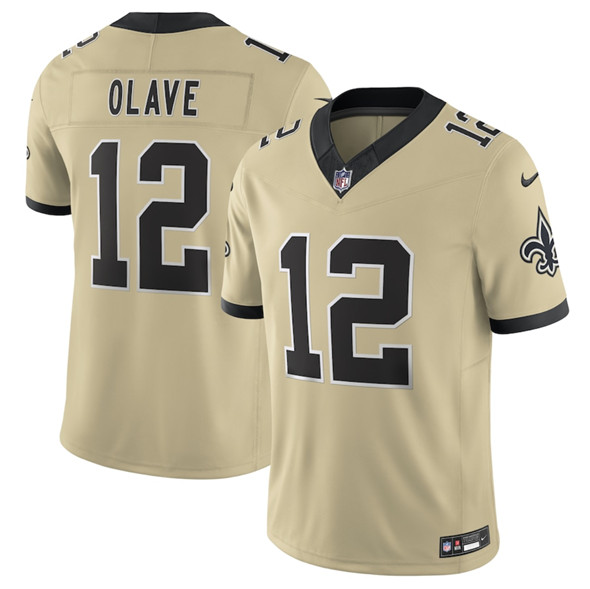New Orleans Saints #12 Chris Olave Gold 2025 F.U.S.E. Alternate Vapor Limited Football Stitched Jersey New Orleans Saints #12 Chris Olave Gold 2025 F.U.S.E. Alternate Vapor Limited Football Stitched Jersey