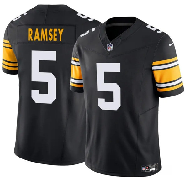 Pittsburgh Steelers #5 Jalen Ramsey Black 2025 F.U.S.E. Alternate Vapor Limited Football Stitched Jersey Pittsburgh Steelers #5 Jalen Ramsey Black 2025 F.U.S.E. Alternate Vapor Limited Football Stitched Jersey