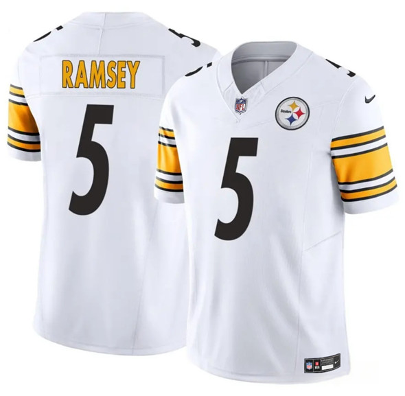 Pittsburgh Steelers #5 Jalen Ramsey White 2025 F.U.S.E. Vapor Limited Football Stitched Jersey Pittsburgh Steelers #5 Jalen Ramsey White 2025 F.U.S.E. Vapor Limited Football Stitched Jersey