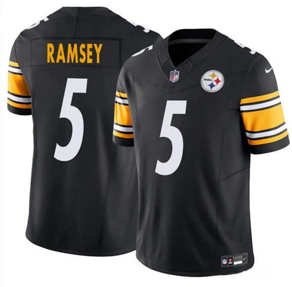 Pittsburgh Steelers #5 Jalen Ramsey Black 2025 F.U.S.E. Vapor Untouchable Limited Football Stitched Jersey Pittsburgh Steelers #5 Jalen Ramsey Black 2025 F.U.S.E. Vapor Untouchable Limited Football Stitched Jersey