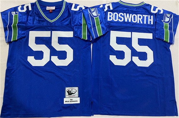 Seattle Seahawks #55 Brian Bosworth Royal Throwback Football Stitched Jersey Seattle Seahawks #55 Brian Bosworth Royal Throwback Football Stitched Jersey