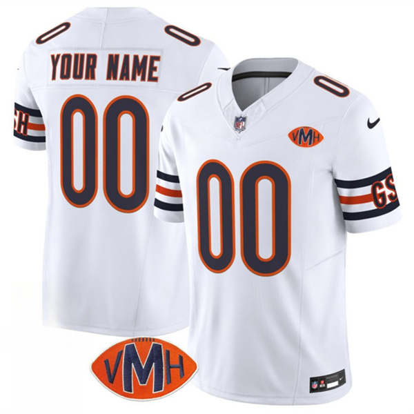 Chicago Bears Active Player Custom White 2025 F.U.S.E. With VMH Patch Vapor Untouchable Limited Football Stitched Jersey Chicago Bears Active Player Custom White 2025 F.U.S.E. With VMH Patch Vapor Untouchable Limited Football Stitched Jersey