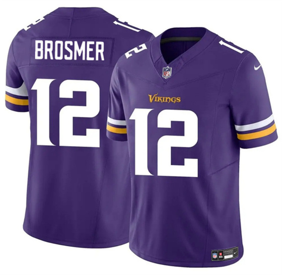 Minnesota Vikings #12 Max Brosmer Purple 2025 F.U.S.E. Vapor Untouchable Limited Football Stitched Jersey Minnesota Vikings #12 Max Brosmer Purple 2025 F.U.S.E. Vapor Untouchable Limited Football Stitched Jersey