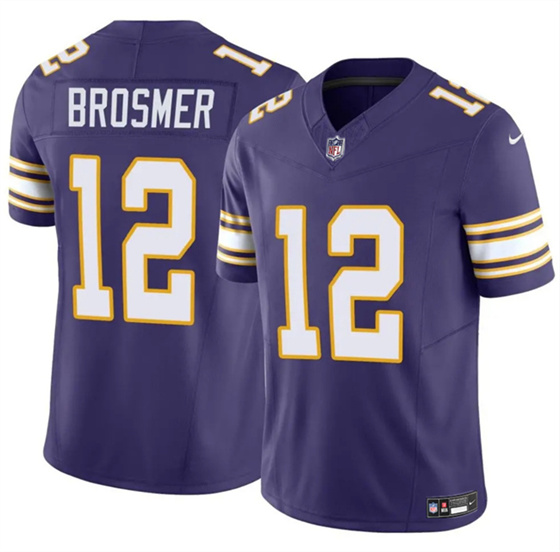 Minnesota Vikings #12 Max Brosmer Purple 2025 F.U.S.E. Throwback Vapor Untouchable Limited Football Stitched Jersey Minnesota Vikings #12 Max Brosmer Purple 2025 F.U.S.E. Throwback Vapor Untouchable Limited Football Stitched Jersey