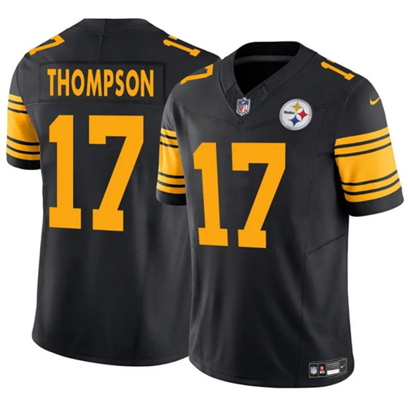 Pittsburgh Steelers #17 Skylar Thompson Black 2025 F.U.S.E. Color Rush Vapor Limited Football Stitched Jersey Pittsburgh Steelers #17 Skylar Thompson Black 2025 F.U.S.E. Color Rush Vapor Limited Football Stitched Jersey