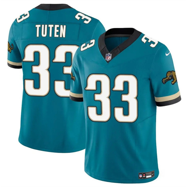 Jacksonville Jaguars #33 Bhayshul Tuten Teal 2024 F.U.S.E. Prowler Throwback Vapor Limited Football Stitched Jersey Jacksonville Jaguars #33 Bhayshul Tuten Teal 2024 F.U.S.E. Prowler Throwback Vapor Limited Football Stitched Jersey