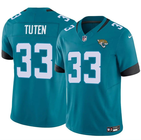Jacksonville Jaguars #33 Bhayshul Tuten Teal 2024 Vapor Untouchable Limited Football Stitched Jersey Jacksonville Jaguars #33 Bhayshul Tuten Teal 2024 Vapor Untouchable Limited Football Stitched Jersey
