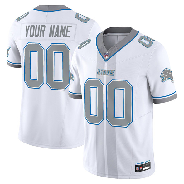 Detroit Lions Customized White 2025 F.U.S.E. 'Motor City Racing Edition' Vapor Limited Stitched Jersey Detroit Lions Customized White 2025 F.U.S.E. 'Motor City Racing Edition' Vapor Limited Stitched Jersey