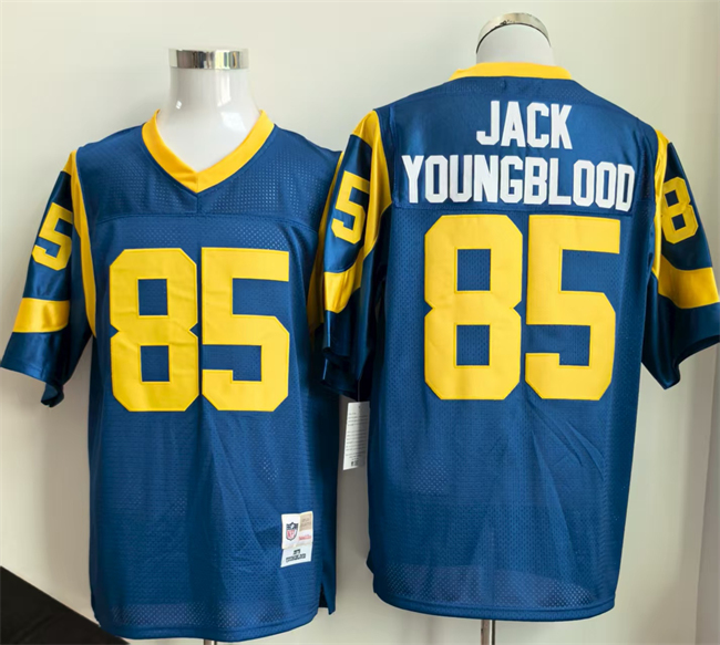Los Angeles Rams #85 Jack Youngblood Royal Throwback Football Stitched Jersey Los Angeles Rams #85 Jack Youngblood Royal Throwback Football Stitched Jersey