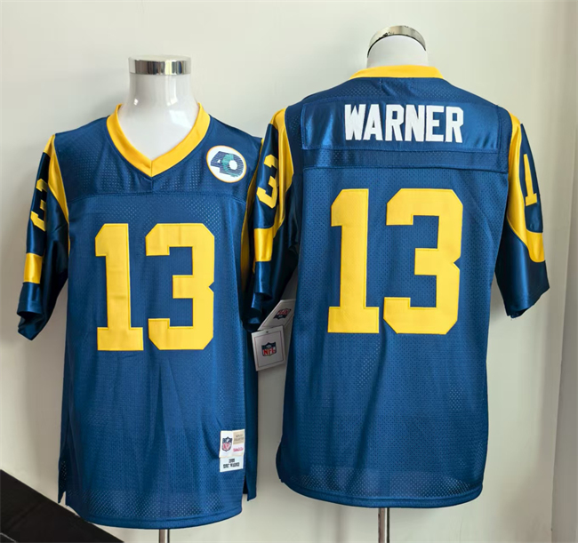 Los Angeles Rams #13 Kurt Warner Royal Throwback Football Stitched Jersey Los Angeles Rams #13 Kurt Warner Royal Throwback Football Stitched Jersey