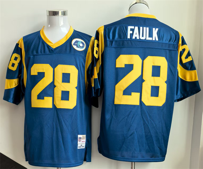 Los Angeles Rams #28 Marshall Faulk Royal Throwback Football Stitched Jersey Los Angeles Rams #28 Marshall Faulk Royal Throwback Football Stitched Jersey