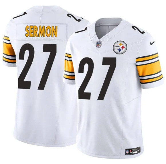 Pittsburgh Steelers #27 Trey Sermon White 2025 F.U.S.E. Vapor Limited Football Stitched Jersey Pittsburgh Steelers #27 Trey Sermon White 2025 F.U.S.E. Vapor Limited Football Stitched Jersey