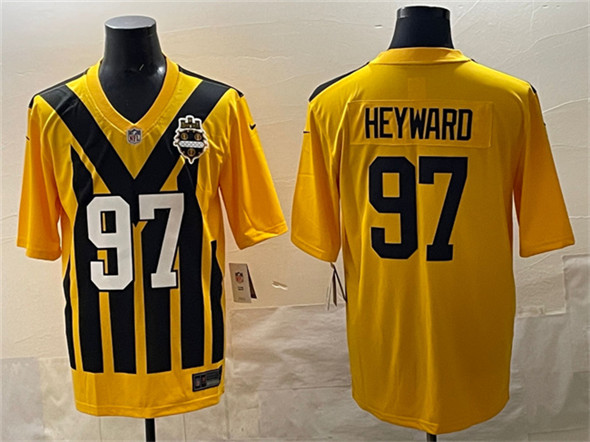 Pittsburgh Steelers #97 Cameron Heyward Gold 1933 Throwback Alternate Football Stitched Game Jersey Pittsburgh Steelers #97 Cameron Heyward Gold 1933 Throwback Alternate Football Stitched Game Jersey