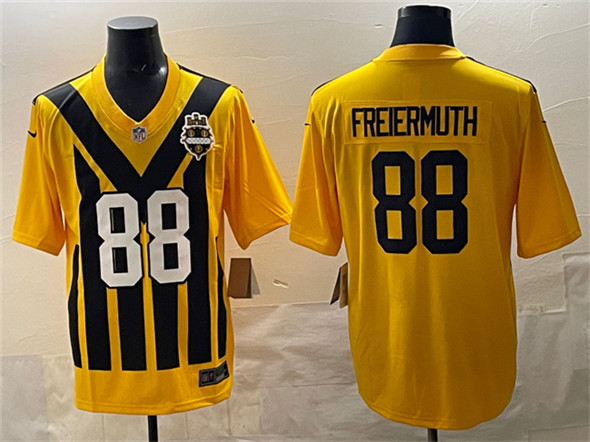 Pittsburgh Steelers #88 Pat Freiermuth Gold 1933 Throwback Alternate Football Stitched Game Jersey Pittsburgh Steelers #88 Pat Freiermuth Gold 1933 Throwback Alternate Football Stitched Game Jersey