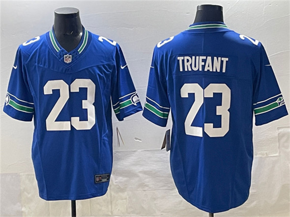 Seattle Seahawks #23 Marcus Trufant Royal 2024 F.U.S.E. Throwback Vapor Limited Football Stitched Jersey Seattle Seahawks #23 Marcus Trufant Royal 2024 F.U.S.E. Throwback Vapor Limited Football Stitched Jersey