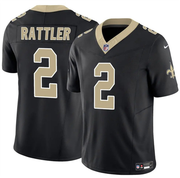 New Orleans Saints #2 Spencer Rattler Black 2025 F.U.S.E Vapor Limited Football Stitched Jersey New Orleans Saints #2 Spencer Rattler Black 2025 F.U.S.E Vapor Limited Football Stitched Jersey