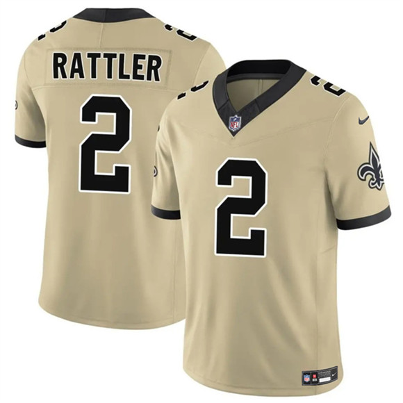 New Orleans Saints #2 Spencer Rattler Gold 2025 F.U.S.E. Alternate Vapor Limited Football Stitched Jersey New Orleans Saints #2 Spencer Rattler Gold 2025 F.U.S.E. Alternate Vapor Limited Football Stitched Jersey