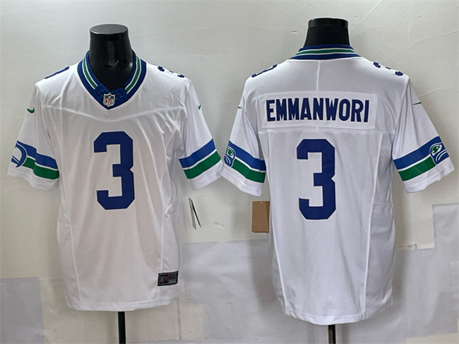 Seattle Seahawks #3 Nick Emmanwori White F.U.S.E. Throwback Vapor Limited Football Stitched Jersey Seattle Seahawks #3 Nick Emmanwori White F.U.S.E. Throwback Vapor Limited Football Stitched Jersey