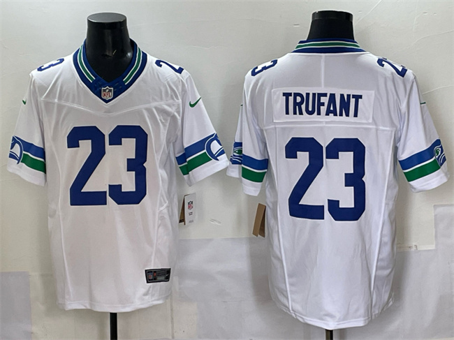 Seattle Seahawks #23 Marcus Trufant White F.U.S.E. Throwback Vapor Limited Football Stitched Jersey Seattle Seahawks #23 Marcus Trufant White F.U.S.E. Throwback Vapor Limited Football Stitched Jersey