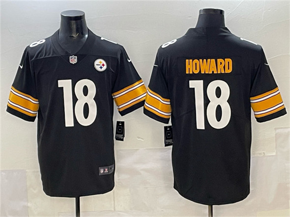 Pittsburgh Steelers #18 Will Howard Black 2025 Vapor Limited Football Stitched Jersey Pittsburgh Steelers #18 Will Howard Black 2025 Vapor Limited Football Stitched Jersey