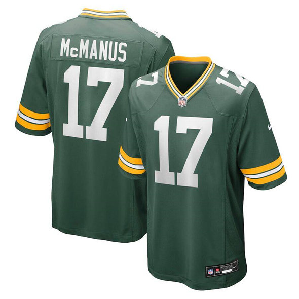Green Bay Packers #17 Brandon McManus Green Football Stitched Game Jersey  Green Bay Packers #17 Brandon McManus Green Football Stitched Game Jersey