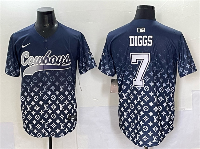 Dallas Cowboys #7 Trevon Diggs Navy Limited Stitched Baseball Jersey Dallas Cowboys #7 Trevon Diggs Navy Limited Stitched Baseball Jersey