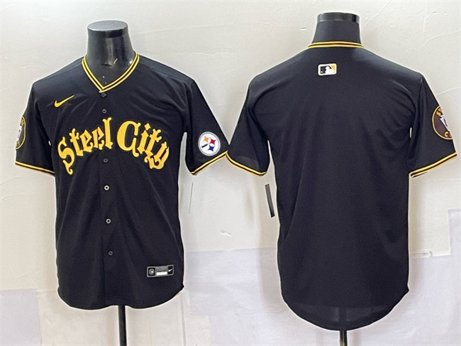 Pittsburgh Steelers Blank Black 412 Patch Vapor Premier Limited Stitched Baseball Jersey Pittsburgh Steelers Blank Black 412 Patch Vapor Premier Limited Stitched Baseball Jersey